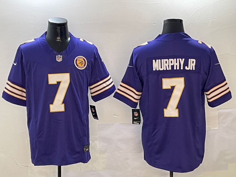 Men Minnesota Vikings #7 Murphy jr Purple Throwback Three generation 2024 Nike Limited NFL Jersey style 2->detroit lions->NFL Jersey